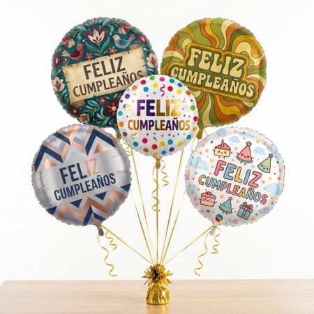 Feliz Cumpleanos - Helium Balloon Arrangement